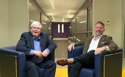 Data Center Frontier Editor Rich Miller (left) speaks with Doug Adams, President and CEO of NTT GLobal Data Centers Americas, at the company’s facility in Ashburn, Virginia. (Photo: NTT GDCA) Data Center Frontier Editor Rich Miller (left) speaks with Doug Adams, President and CEO of NTT GLobal Data Centers Americas, at the company’s facility in Ashburn, Virginia. (Photo: NTT GDCA)
