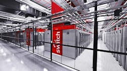 Rows of custom containment systems inside a Switch data center. (Image: Switch)