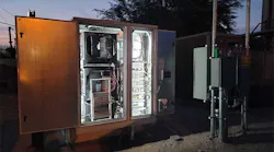 A Vapor IO VEM20 micro modular data center, with the networking panel open. (Photo: Vapor IO)