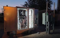 A Vapor IO VEM20 micro modular data center, with the networking panel open. (Photo: Vapor IO) A Vapor IO VEM20 micro modular data center, with the networking panel open. (Photo: Vapor IO)