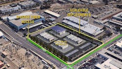 An overview of a DartPoints deployment for a phased campus project, supporting up to 6 megawatts of capacity. (Image: DartPoints) An overview of a DartPoints deployment for a phased campus project, supporting up to 6 megawatts of capacity. (Image: DartPoints)