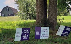 Signs lining Pageland Road in Manassas, Virginia touting the economic benefits of data centers. (Photo: Rich Miller) Signs lining Pageland Road in Manassas, Virginia touting the economic benefits of data centers. (Photo: Rich Miller)