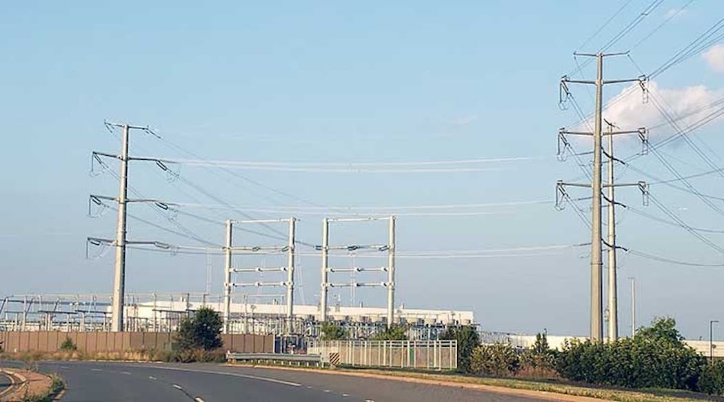A large power substation in Data Center Alley in Ashburn, Virginia. (Photo: Rich Miller)