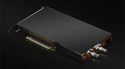 An image of an NVIDIA-liquid cooled PCIe A100 GPU. (Image: NVIDIA)