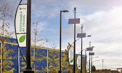 Solar panels and windmills line the roads and parking areas at the Vantage Data Centers campus in Ashburn, Virginia. (Photo: Vantage Data Centers) Solar panels and windmills line the roads and parking areas at the Vantage Data Centers campus in Ashburn, Virginia. (Photo: Vantage Data Centers)