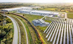 An on-site solar energy array at the Google data center campus iin Belgium. (Photo: Google)