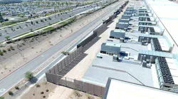 A row of backup generators at the Compass Datacenters facility in Goodyear, Ariz., one of three sites where Compass will use HVO in place of diesel to fuel its generators. (Photo: Compass Datacenters)