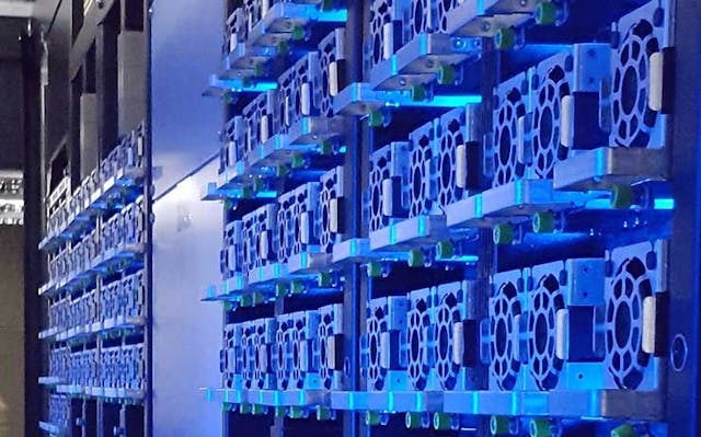 The hot aisle of a hyperscale data center. (Photo: Rich Miller)