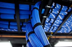 Dense network cabling within a Cologix data center. (Photo: Cologix) Dense network cabling within a Cologix data center. (Photo: Cologix)