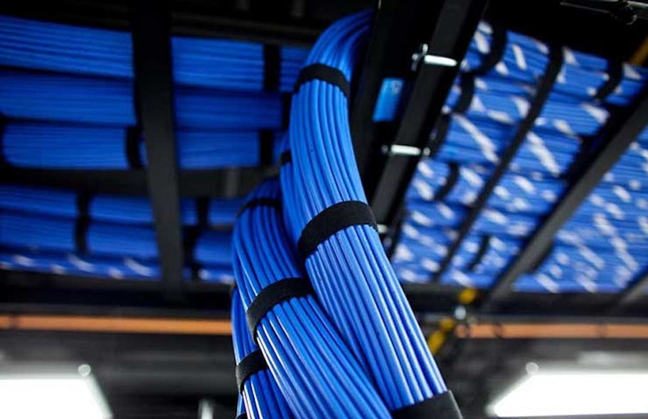Dense network cabling within a Cologix data center. (Photo: Cologix)