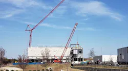 A new 96 megawatt data center under construction on the Vantage Data Centers campus in Ashburn, Virginia. (Photo: Rich Miller)