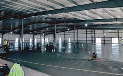 A low-carbon concrete formula is poured at the DeKalb data center location in the construction personnel office space. (Photo: Meta) A low-carbon concrete formula is poured at the DeKalb data center location in the construction personnel office space. (Photo: Meta)