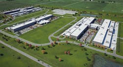 A rendering of the future expansion of the Meta data center in DeKalb County Illinois. Meta is adding three data center buildings. (Image: Meta)