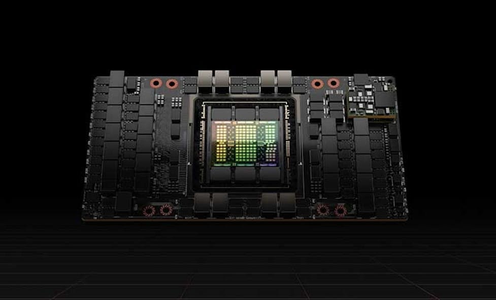 The NVIDIA H100, the first CPU chip using the new Hopper architecture. (Image: NVIDIA)