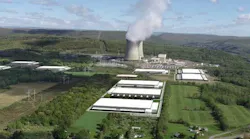 An illustration of the campus plans for Cumulus Data, which is creating a nuclear-powered data center in Salem, Pennsylvania. (Image: Cumulus Data/Talen Energy),