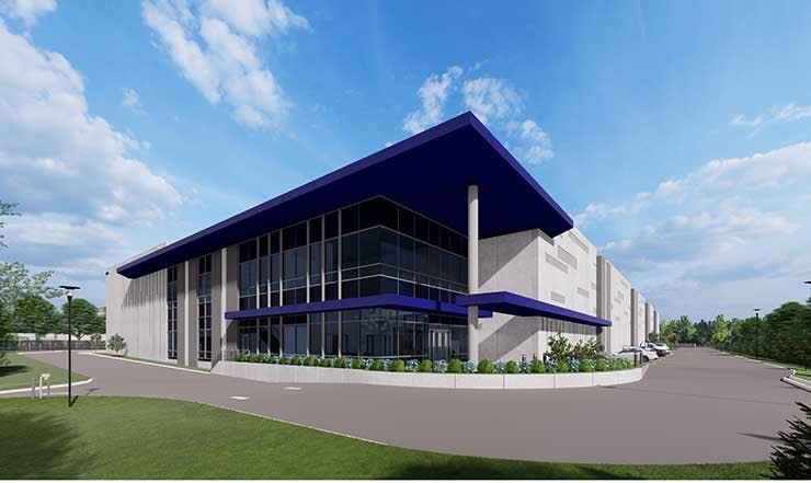 An illustration of the ABX1 data center being developed by American Real Estate Partners and Harrison Street in Ashburn. (Image: AREP)