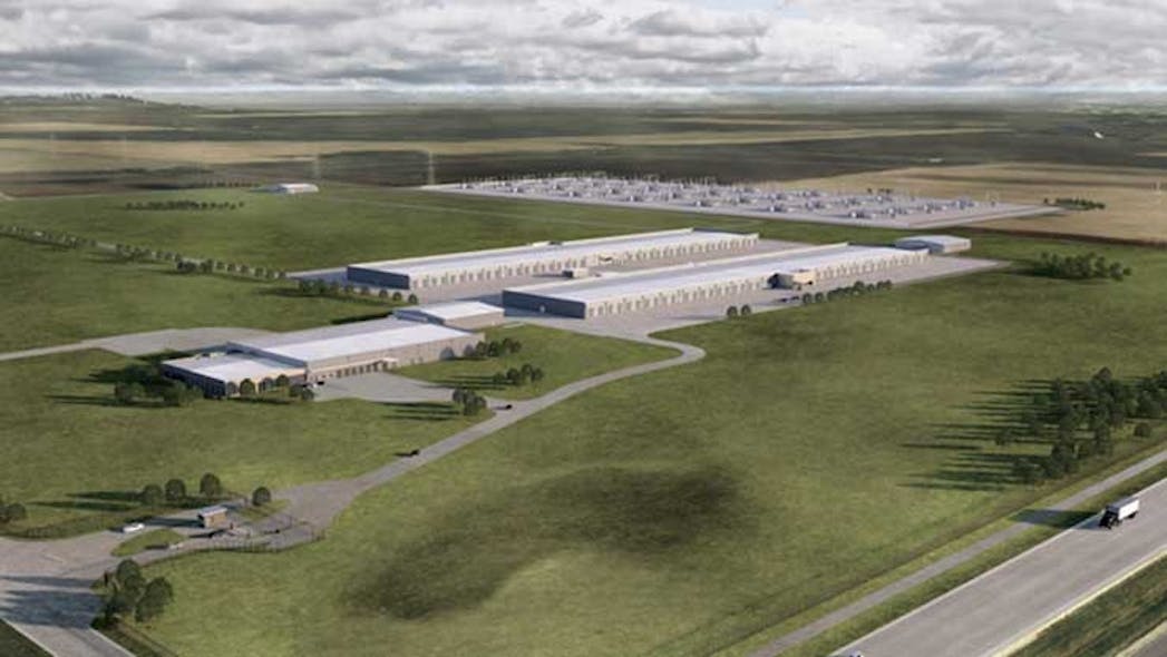 An illustration of the future Apple data center in Waukee, Iowa. (Image: Apple)