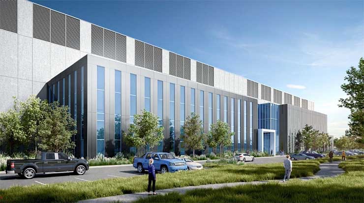 An illustration of one of the data centers planned for a new CloudHQ campus in Ashburn. (Image: Loudoun County)