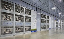 A cooling wall of Delta-3 units inside an Aligned data center. (Photo: Aligned) A cooling wall of Delta-3 units inside an Aligned data center. (Photo: Aligned)