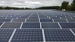 Solar panels at a 14 megawatt solar array supporting a data center in New Jersey. (Photo: Rich Miller)