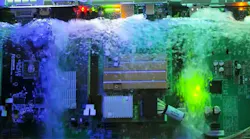 Bubbles rise from servers insider a tank of cooling liquid in the Microsoft lab., where the company is testing two-phase liquid cooling technology (Image: Microsoft)