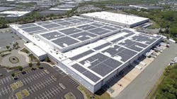 Iron Mountain has deployed a 7 megawatt solar array on the roof of its data center in Edison, N.J. (Image: Iron Mountain Data Centers)