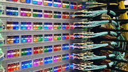 The Facebook Fabric Aggregator, a system that manages data traffic between its data centers. (Photo: Rich Miller) The Facebook Fabric Aggregator, a system that manages data traffic between its data centers. (Photo: Rich Miller)