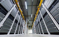 The view from inside the cold aisle of a Microsoft Azure data center. (Photo: Microsoft)