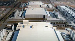 An overhead view of data center buildings on a Google campus. (Image: Google)