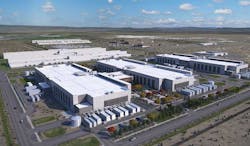 An illustration of the Facebook campus in Prineville, Oregon, including two new data centers (at lower left) that will feature two stories of server rooms. (Image: Facebook)