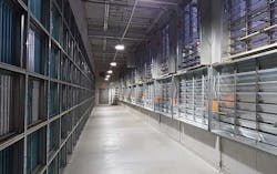 The cooling “penthouse” design of a Facebook data center in Prineville, Oregon. Servers are cooled with fresh air that enters through the louvers on the right, reducing the need for use of water and electricity. (Photo: Rich Miller) The cooling “penthouse” design of a Facebook data center in Prineville, Oregon. Servers are cooled with fresh air that enters through the louvers on the right, reducing the need for use of water and electricity. (Photo: Rich Miller)