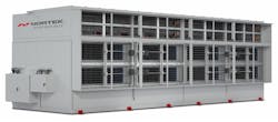 A StatePoint self-contained, indirect evaporative liquid cooling plant. This unit is available to modular data center operators in modules on skids that can be quickly integrated onsite to cut HVAC construction time by at least half. (Photo Credit: Nortek Data Center Cooling) A StatePoint self-contained, indirect evaporative liquid cooling plant. This unit is available to modular data center operators in modules on skids that can be quickly integrated onsite to cut HVAC construction time by at least half. (Photo Credit: Nortek Data Center Cooling)