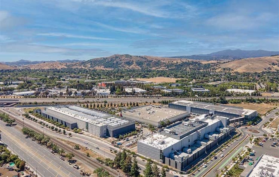 An aerial view of the Equinix data campus in South San Jose in Silicon Valley. (Image: Equinix)