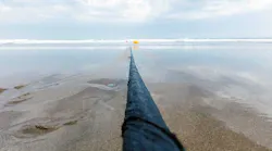 The MAREA subsea cable emerges from the Atlantic at Virginia Beach, Virginia. (Photo: Microsoft)