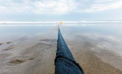The MAREA subsea cable emerges from the Atlantic at Virginia Beach, Virginia. (Photo: Microsoft)