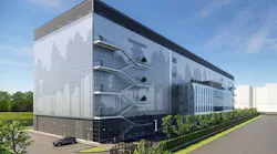 A rendering of one of the future multi-story Equinix xScale data centers planned for Paris. (Image: Equinix)