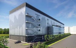 A rendering of one of the future multi-story Equinix xScale data centers planned for Paris. (Image: Equinix) A rendering of one of the future multi-story Equinix xScale data centers planned for Paris. (Image: Equinix)