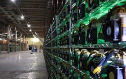 Some of the more than 4,000 cryptocurrency ASIC miners in Riot Blockchain mining facility. (Image: PRNewsfoto/Riot Blockchain, Inc.)