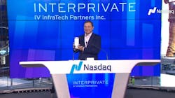 Kevin Timmons, the CEO of InterPrivate IV InfraTech Partners, celebrates the company’s IPO last week on the NASDAQ Exchange. (Image: NASDAQ) Kevin Timmons, the CEO of InterPrivate IV InfraTech Partners, celebrates the company’s IPO last week on the NASDAQ Exchange. (Image: NASDAQ)