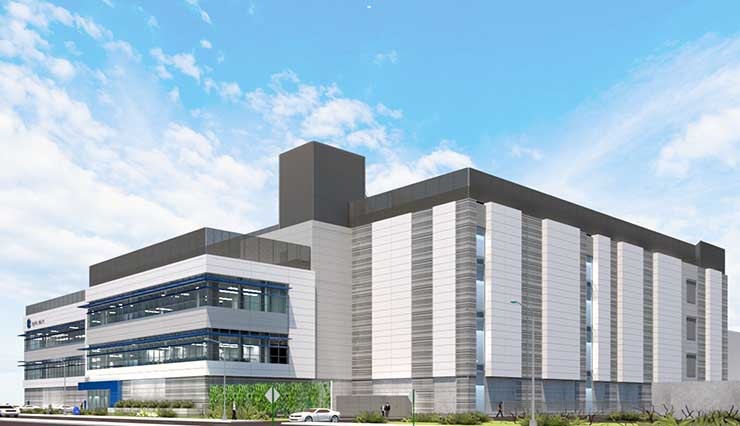 An illustration of the new four-story data center in Santa Clara planned by Digital Realty, which is partnering with developer Pelio & Associates. (Image: Digital Realty)