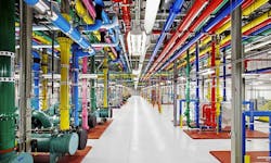 Large pipes sporting Google’s logo colors move water throughout the cooling plant at the Google’ data center in Douglas County, Georgia. (Photo: Google) Large pipes sporting Google’s logo colors move water throughout the cooling plant at the Google’ data center in Douglas County, Georgia. (Photo: Google)