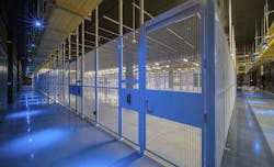 A view of cages to house colocation equipment in the new Equinix DC21 data center in Ashburn, Virginia. (Photo: Equinix)