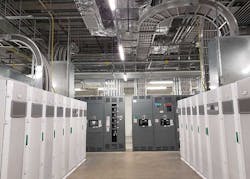 A power room supporting lithium-ion UPS systems in a QTS Data Centers facility in Manassas, Va. (Photo: Rich Miller)