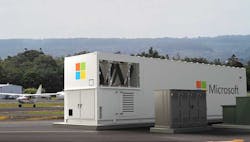 The new Microsoft Azure Modular Data Center (MDC), which includes satellite connectivity. (Photo: Microsoft) The new Microsoft Azure Modular Data Center (MDC), which includes satellite connectivity. (Photo: Microsoft)