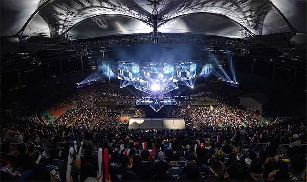 ESport has evolved into big business, with a lot of money to be made by participants and organizers. (Source: Riot Games; League of Legends championship finals, 2018)
