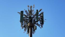A wireless tower in Phoenix reflects efforts to blend antennas into the local landscape. Mobile networks are making huge investments in new infrastructure for fifth-generation networks. Analysts expect this to gather momentum in 2021 and 2022. (Photo: Rich Miller)