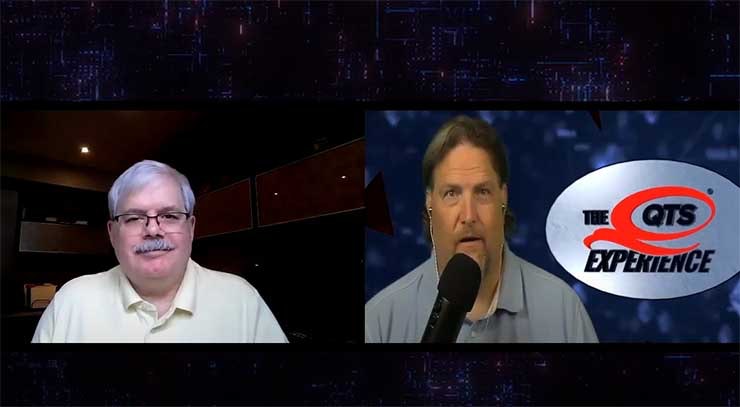 Data Center Frontier Editor Rich Miller speaks with David McCall, host of the QTS Experience podcast. (Image: QTS)