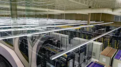 An overhead view of a data hall in an Evoque Data Center Solutions facility. (Photo: Evoque)