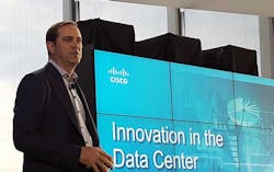 Cisco CEO Chuck Robbins at a company press conference in New York. (Photo: Rich Miller) Cisco CEO Chuck Robbins at a company press conference in New York. (Photo: Rich Miller)