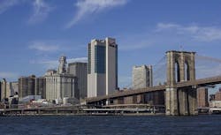 The Sabey Intergate.Manhattan building in New York CIty stands by the Brooklyn Bridge. (Photo: Sabey Data Centers) The Sabey Intergate.Manhattan building in New York CIty stands by the Brooklyn Bridge. (Photo: Sabey Data Centers)